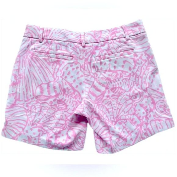 Lilly Pulitzer Jayne Knit Pelican Pink Sea Cups Shorts Womens 4 - Picture 2 of 8